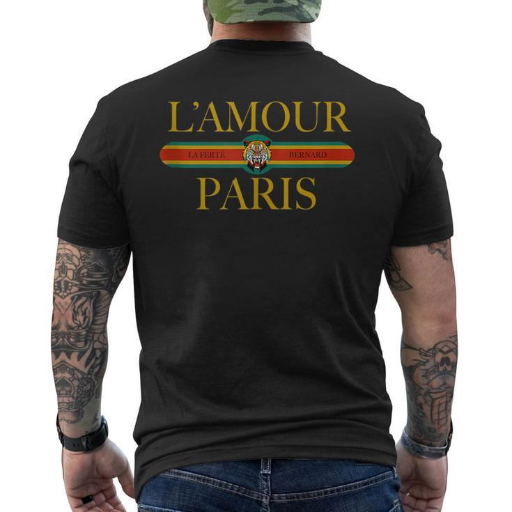 Paris Lamour - Fashion Tiger Face - I Love Paris - Retro Men's T-shirt Back Print