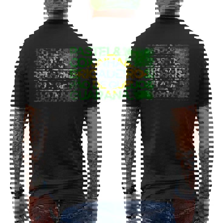 Pastel Coxinha Brigadeiro Pão De Queijo & Guaraná Brazil Men's Back Print T-shirt