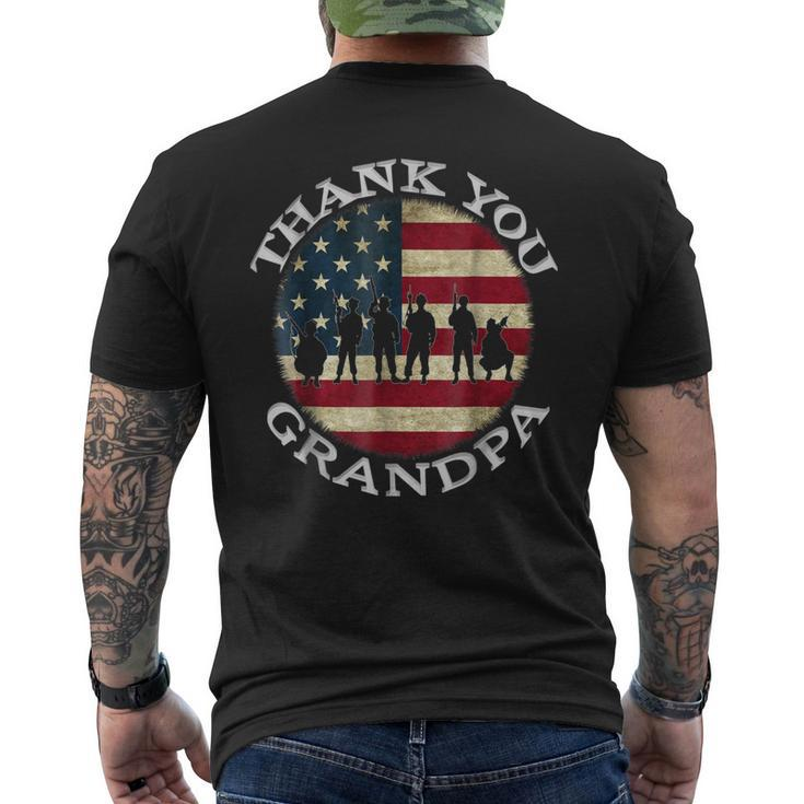 Patriotic American Flag To Thank A Grandpa Men's Back Print T-shirt