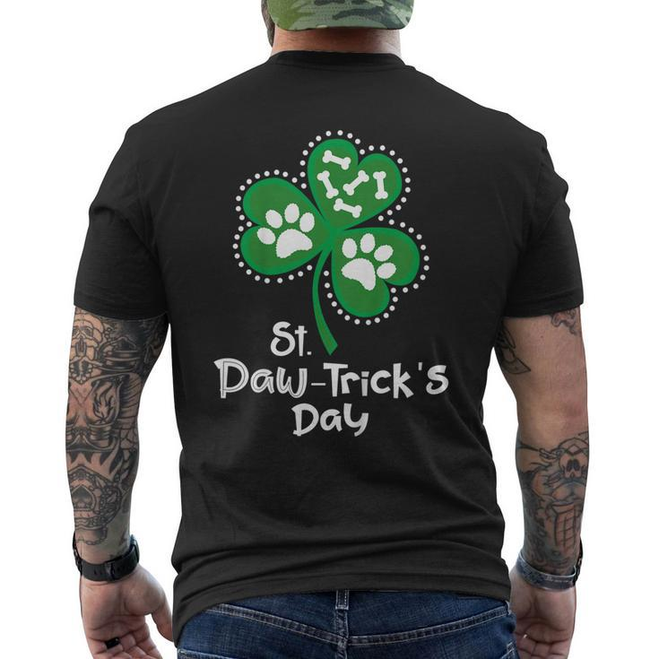 Paw Print Dog Owner Lover Shirt St Patricks Day Shamrock Men's Back Print T-shirt