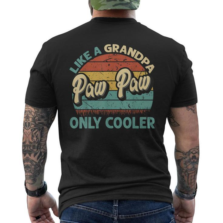 Mens Paw Paw Like A Grandpa Only Cooler Vintage Dad Fathers Day Men's T-shirt Back Print