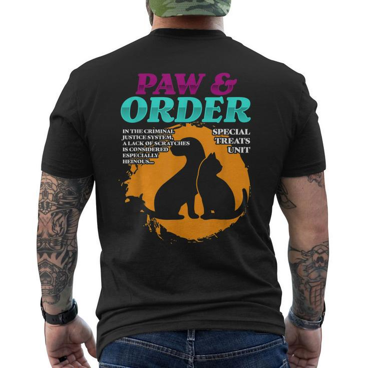 Paw And Order Special Feline Unit Pets Training Animal Lover Men's T-shirt Back Print