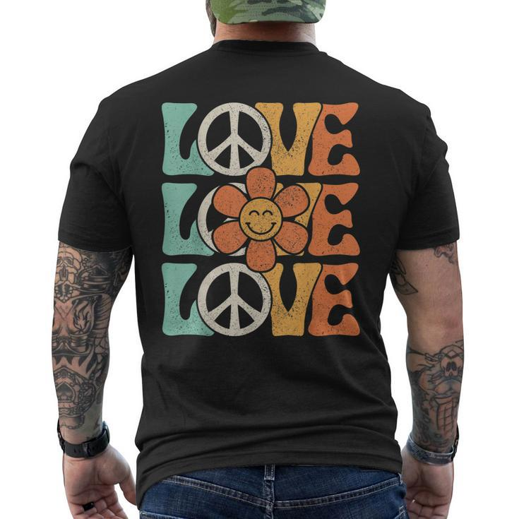 Peace Sign Love 60S 70S Costume 70 Theme Party Groovy Hippie Men's Back Print T-shirt