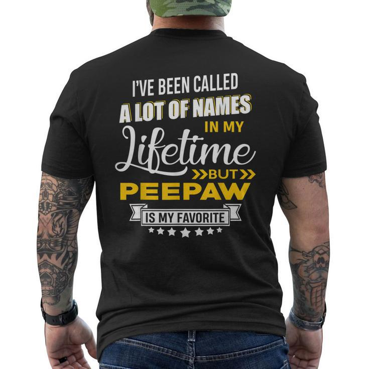 Peepaw Is My Favorite Name Funny New Grandpa Xmas Gift Idea Gift For Mens Mens Back Print T-shirt
