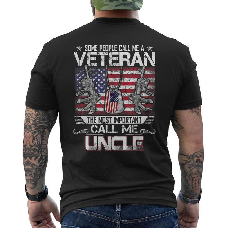 Some People Call Me A Veteran The Most Important Uncle Men's Back Print T-shirt