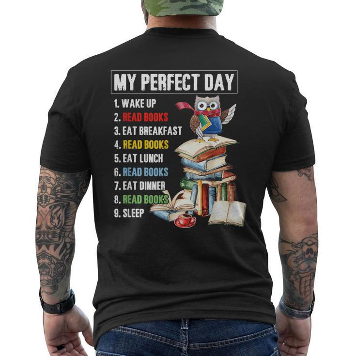 My Perfect Day Read Books Reading Book Lover Men's T-shirt Back Print