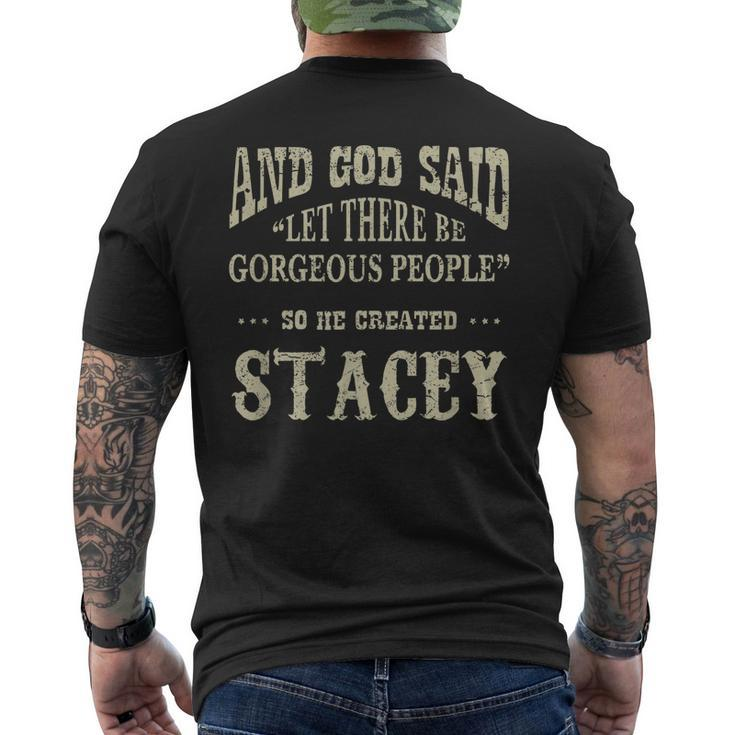 Personalized Birthday Gift Idea For Person Named Stacey Mens Back Print T-shirt