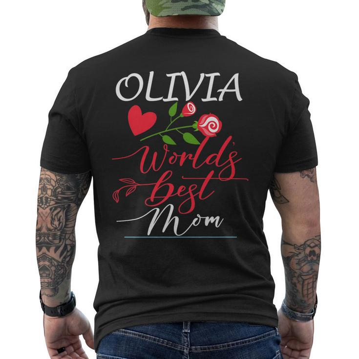 Personalized Named Gifts For Mothers With Olivia Name Mens Back Print T-shirt