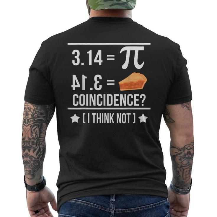 Pi Day Cake Concidence Men's Back Print T-shirt