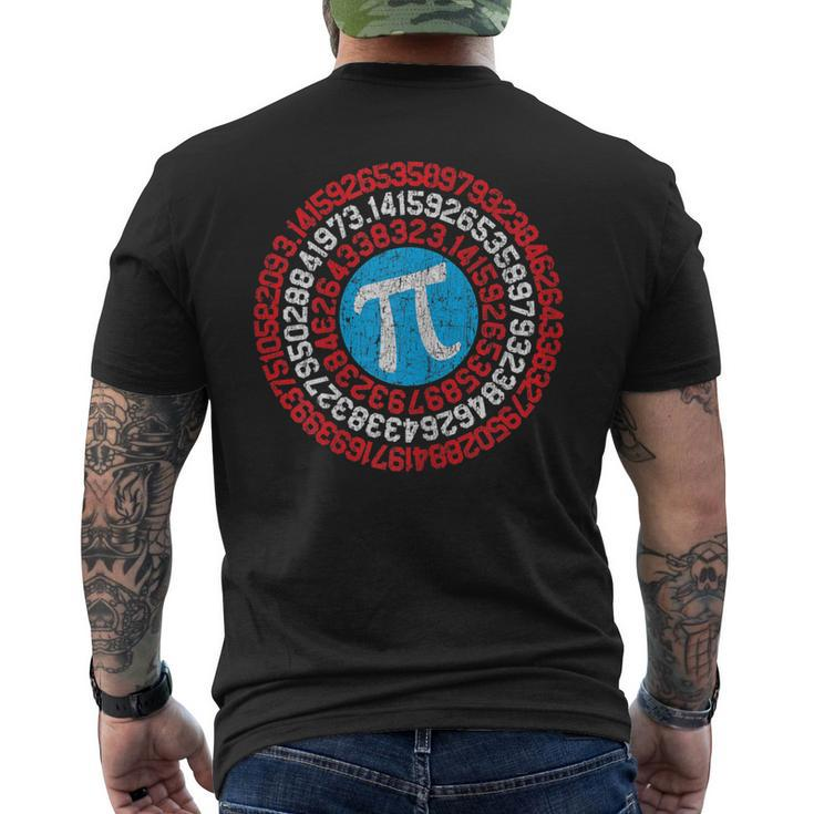 Pi Day Shirt Math Captain 314 Pi Men's Back Print T-shirt
