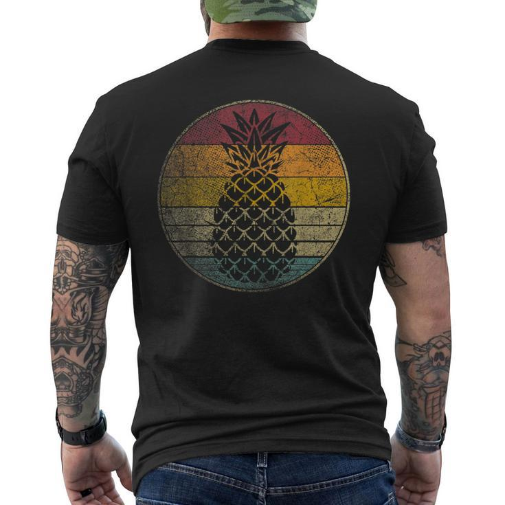 Pineapple Fruit Retro Style Vintage 70S 80S 90S Men's Back Print T-shirt