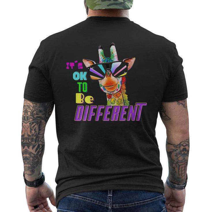 Pineiro Couture Its Ok To Be Different Autism Awareness Asd Men's Back Print T-shirt