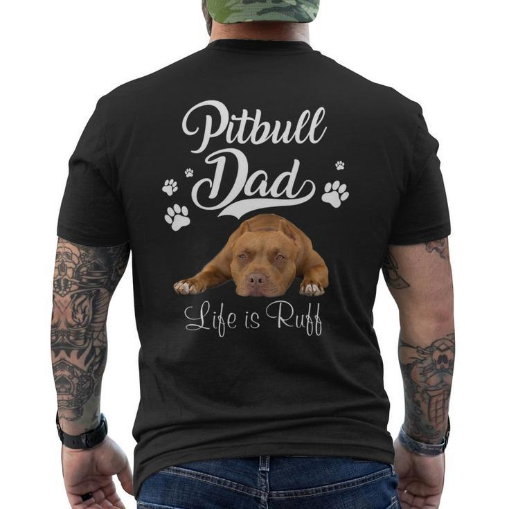 Pitbull Lover Dog Funny Pitbull Dad Father Day Lover Dog 28 Pitbulls Men's Crewneck Short Sleeve Back Print T-shirt