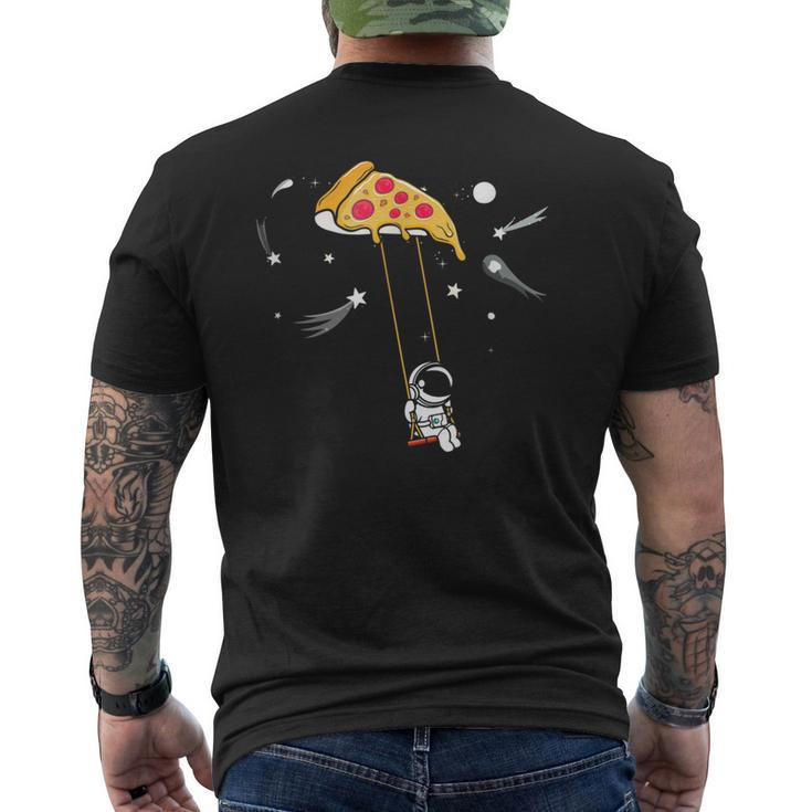 Pizza Swing Astronaut Love Eating Pizza Space Science Outfit Men's T-shirt Back Print