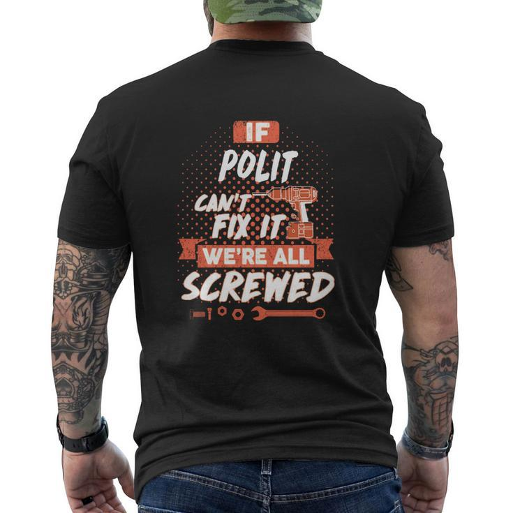 Polit Name Polit Family Name Crest Men's T-shirt Back Print