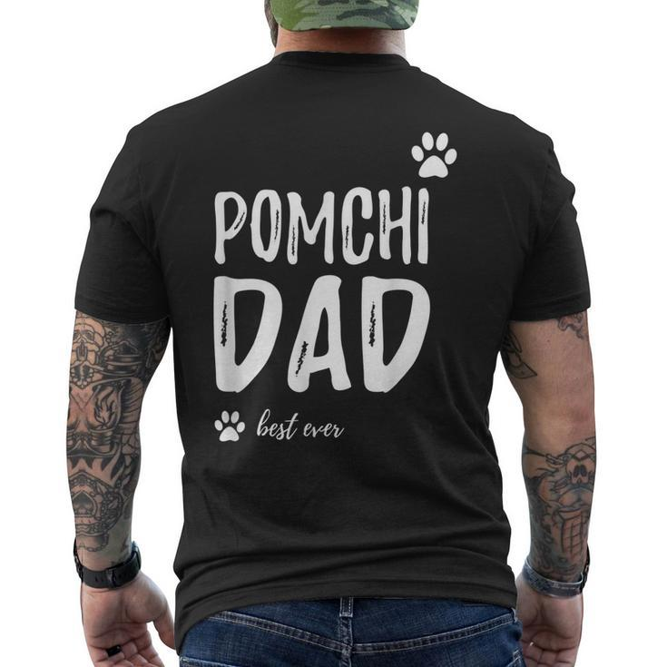 Pomchi Dog Dad Best Ever Idea Men's Back Print T-shirt