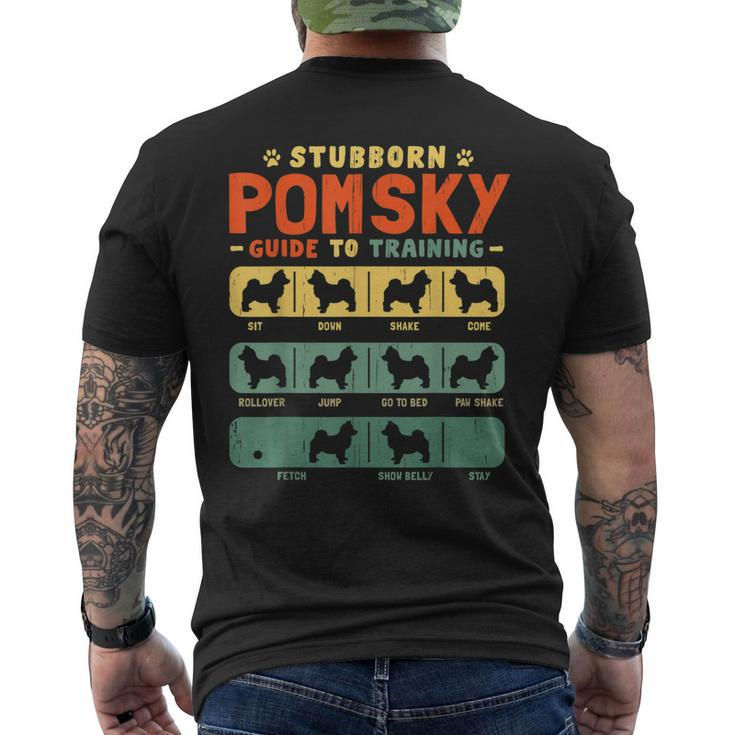 Pomsky Mom Dad Stubborn Vintage Tricks Men's Back Print T-shirt