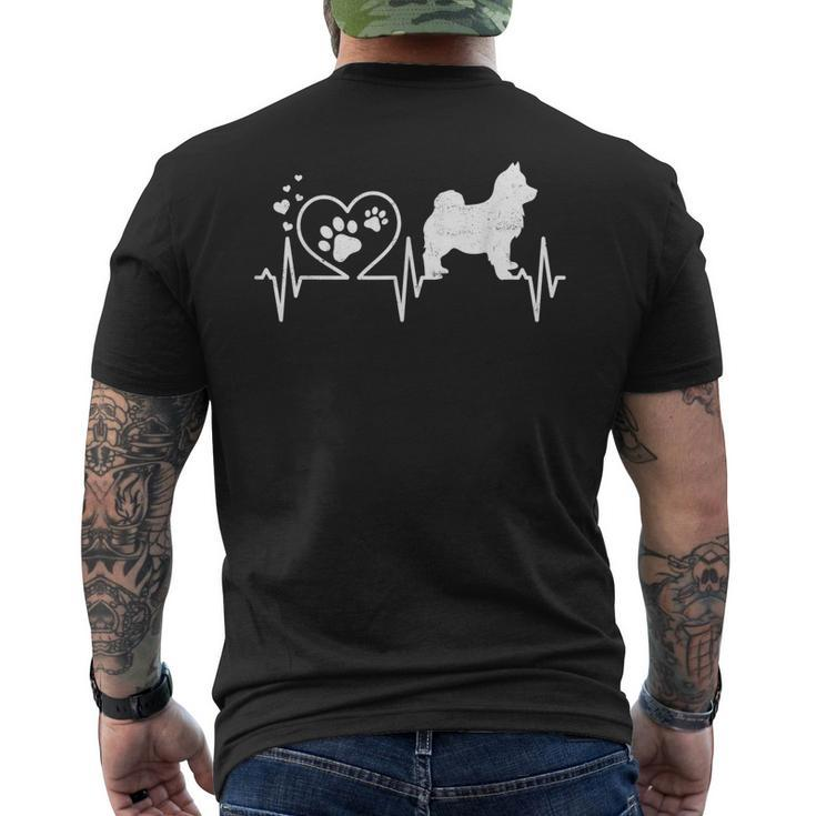 Pomsky Mom Mama Dad Heartbeat Dog Heart Men's Back Print T-shirt