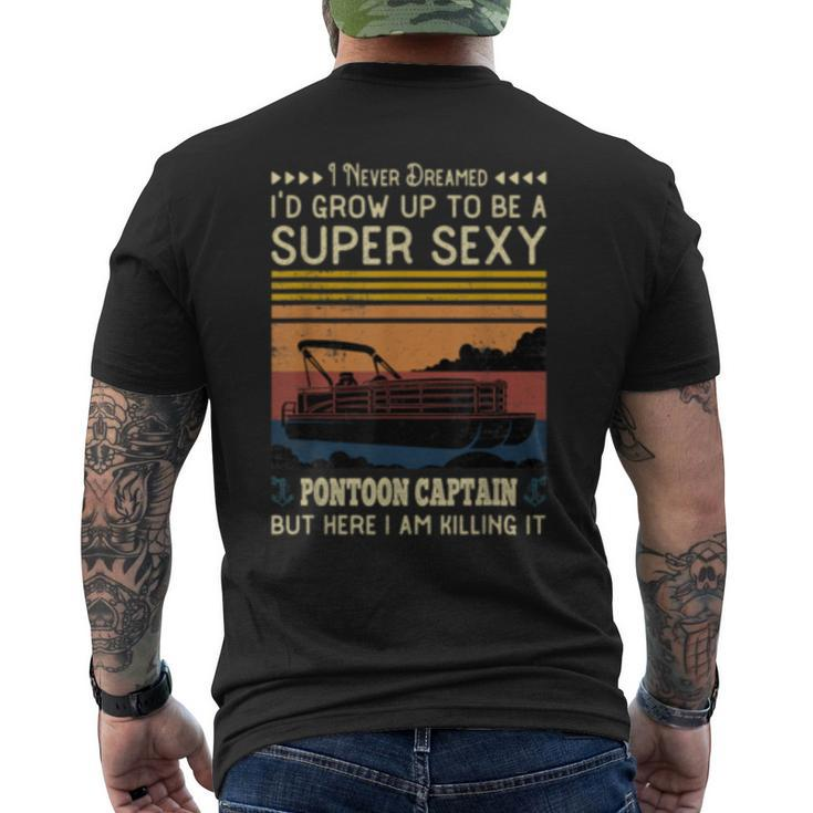 Pontoon Captain Boaters Or Boat Driving Lovers Men's T-shirt Back Print