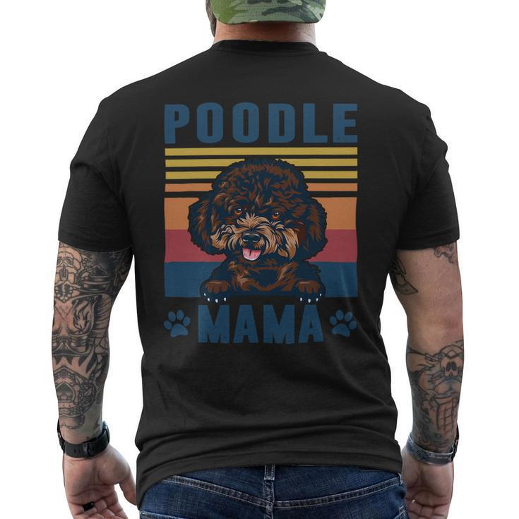 Poodle Mama Mother Retro Gifts Dog Mom Men's Crewneck Short Sleeve Back Print T-shirt