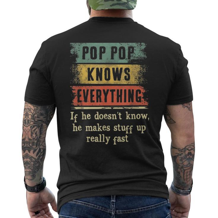 Mens Pop Pop Knows Everything Grandpa Fathers Day V2 Men's T-shirt Back Print