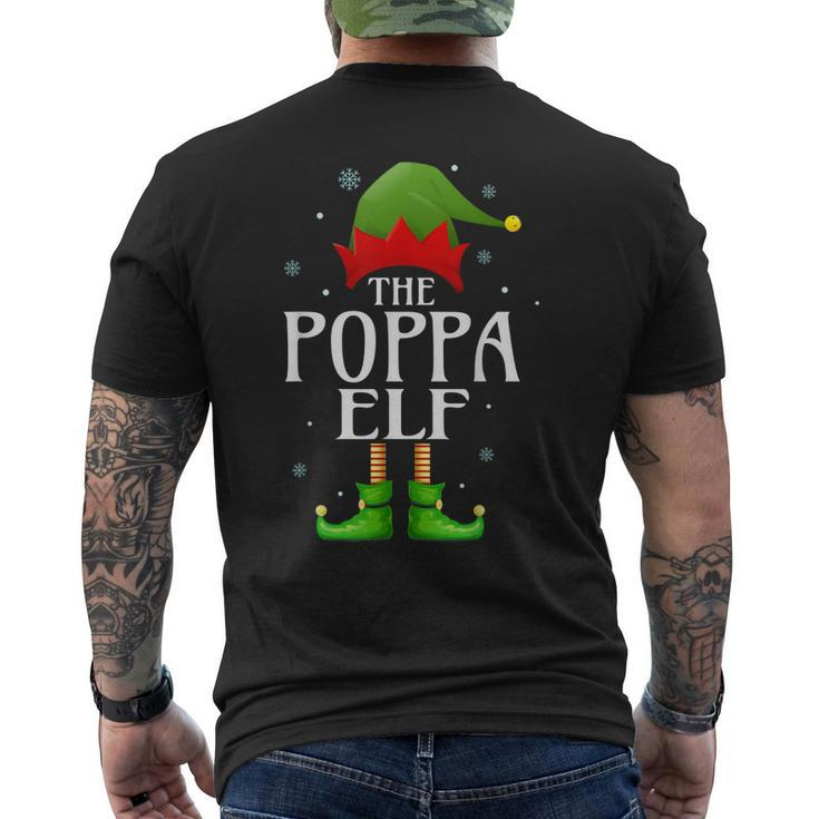 Poppa Elf Xmas Matching Family Group Christmas Grandpa Mens Back Print T-shirt