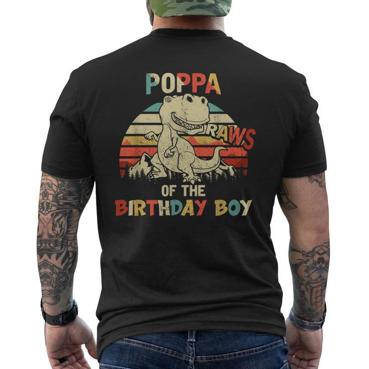 Poppa Of The Birthday Boy Dinosaur Rawr Trex Mens Back Print T-shirt