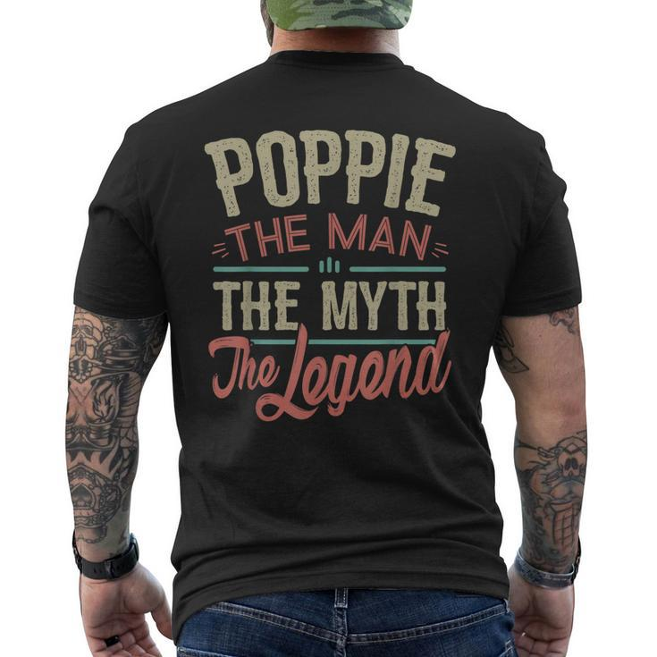 Poppie  From Grandchildren Poppie The Myth The Legend Gift For Mens Mens Back Print T-shirt