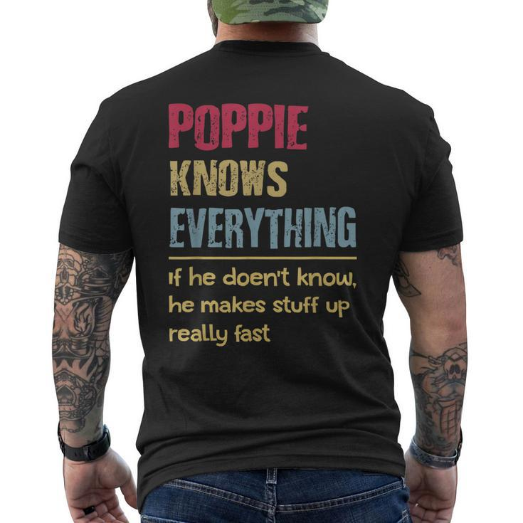 Poppie Know Everything Grandpa Gifts Mens Back Print T-shirt