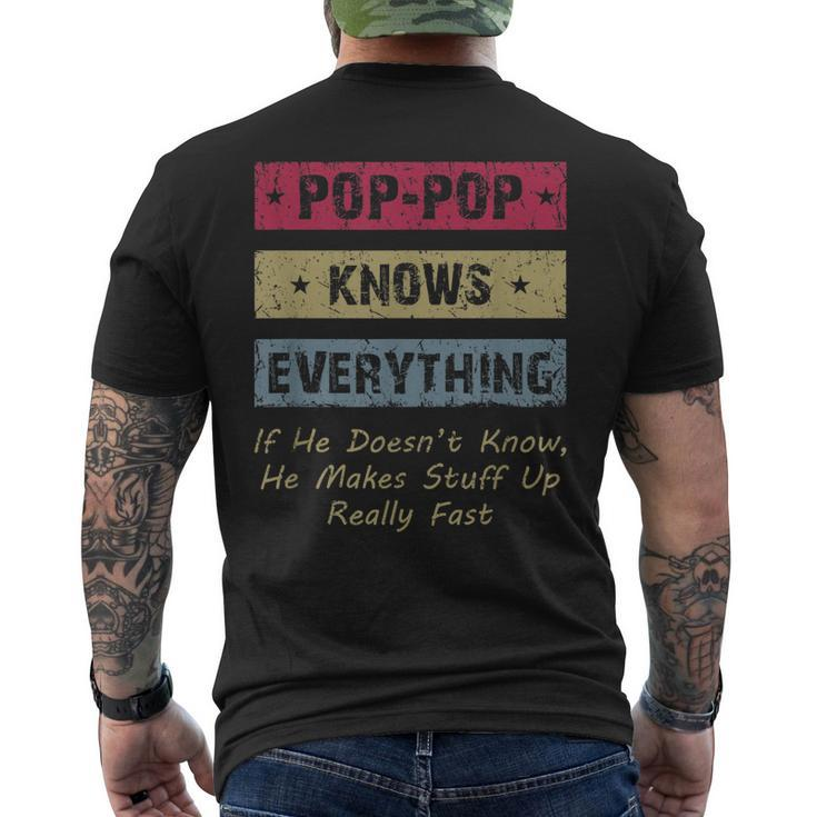 Poppop Knows Everything If He Doesnt Know For Father Men's Back Print T-shirt