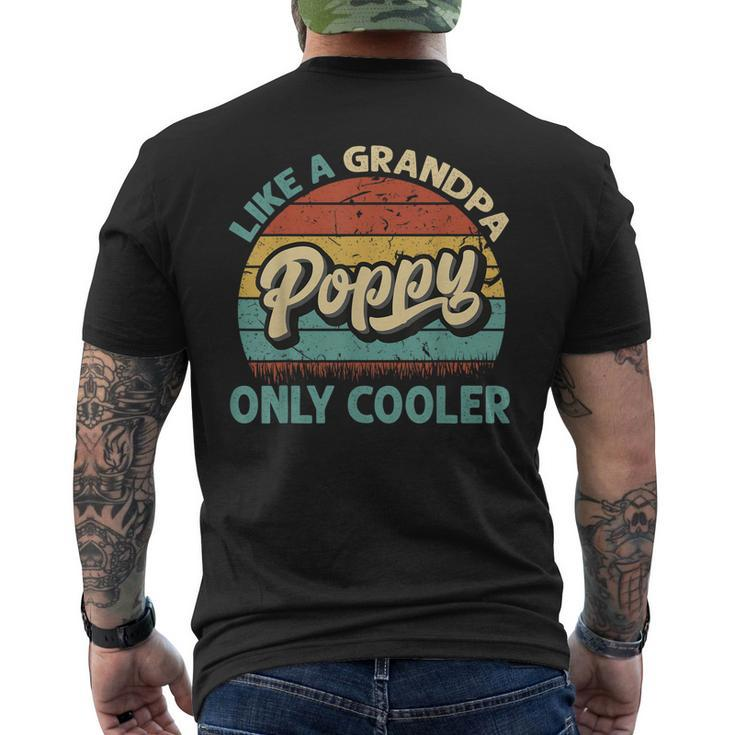 Mens Poppy Like A Grandpa Only Cooler Vintage Dad Fathers Day Men's T-shirt Back Print