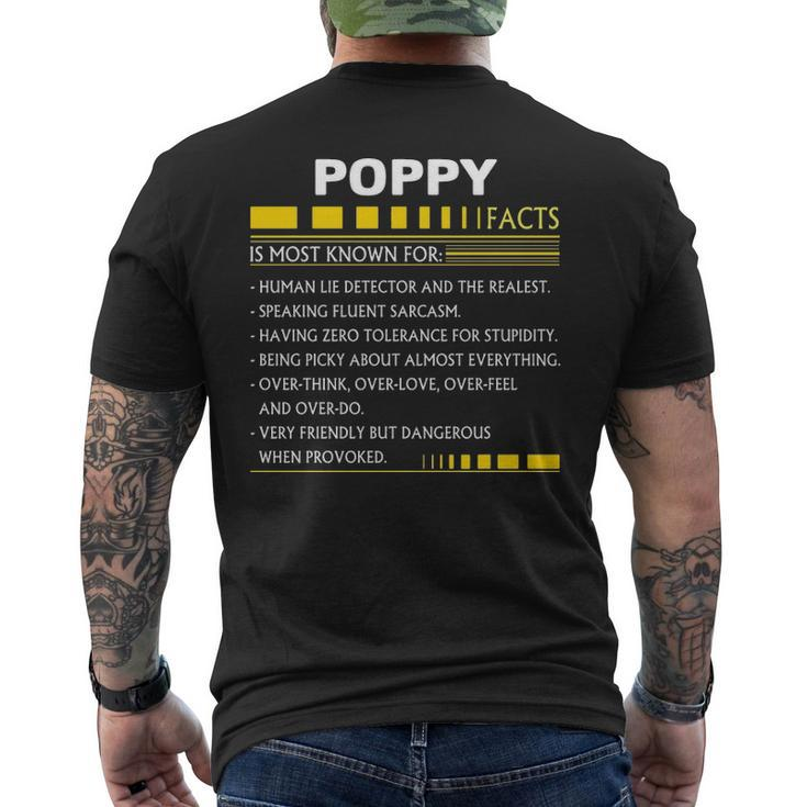 Poppy Name Gift Poppy Facts V2 Mens Back Print T-shirt