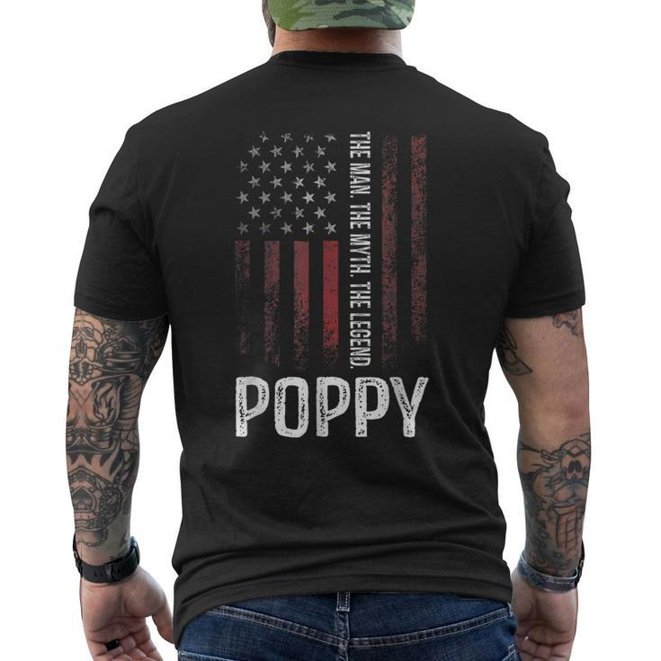 Poppy The Man The Myth The Legend  Grandpa Gift Mens Back Print T-shirt