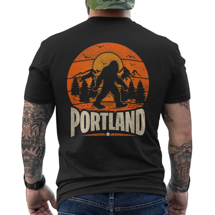Portland Oregon National Park Travel Bigfoot Portland Maine Men's T-shirt Back Print