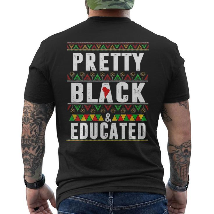 Pretty Black And Educated Black History Month Apparel Men's T-shirt Back Print