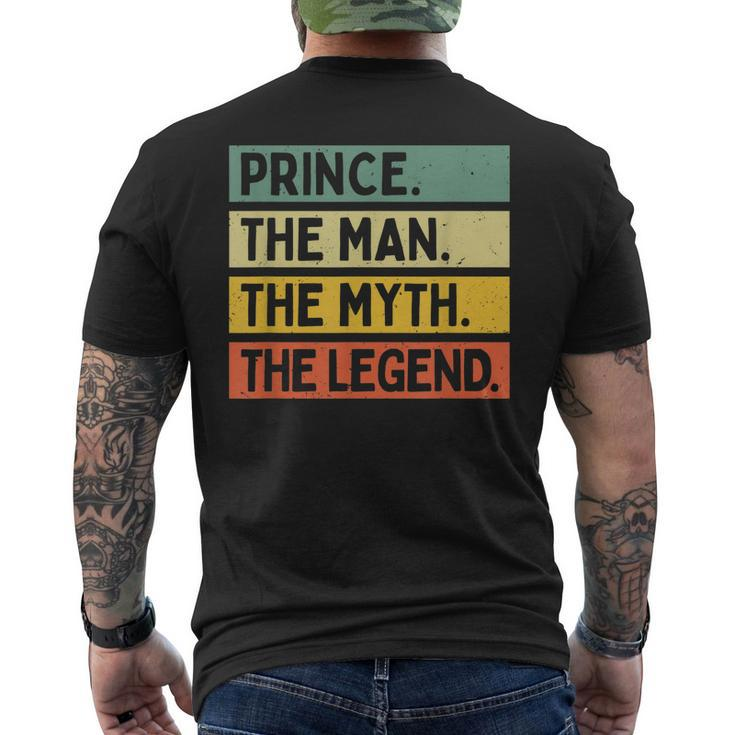 Prince The Man The Myth The Legend Funny Personalized Quote Gift For Mens Mens Back Print T-shirt