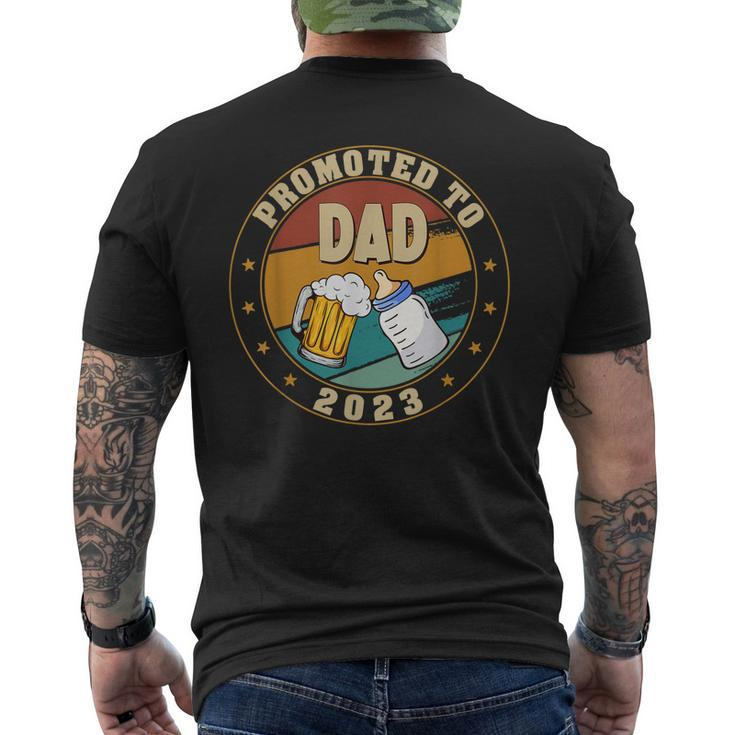 Promoted To Dad 2023 Mom Baby Pregnancy Announcement Father Men's Back Print T-shirt