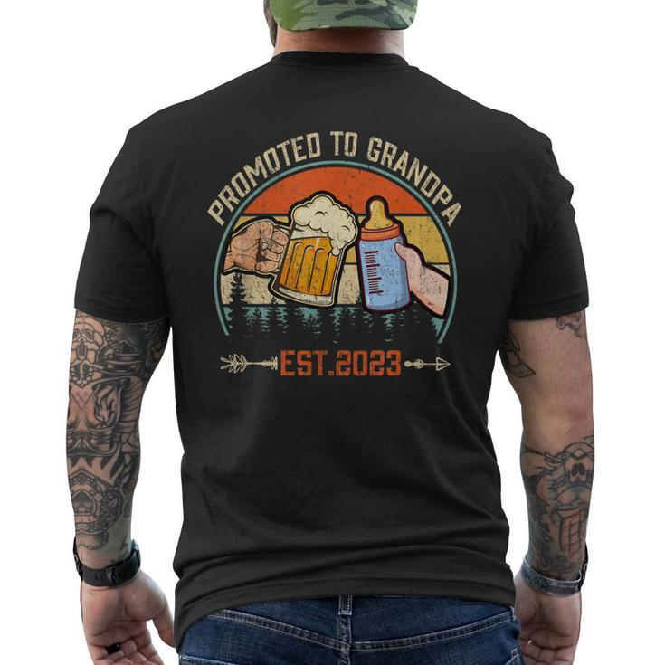 Mens Promoted To Grandpa 2023 For New Grandpa Men's T-shirt Back Print