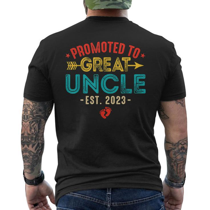 Promoted To Great Uncle 2023 Baby Reveal Fathers Day Men's Back Print T-shirt