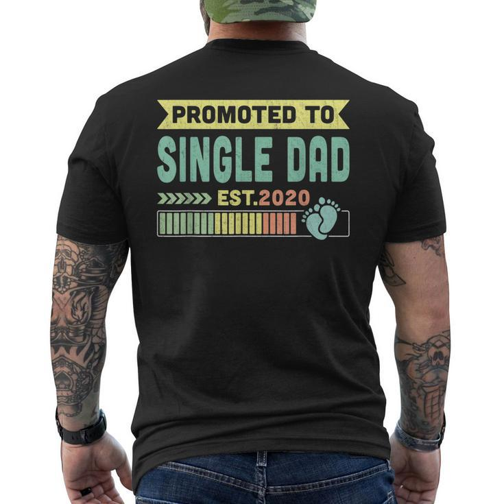 Promoted To Single Dad Est 2020 Vintage Christmas Men's T-shirt Back Print