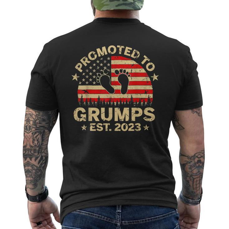 Promoted To Grumps 2023 First Time Fathers Day New Dad Gift Gift For Mens Mens Back Print T-shirt