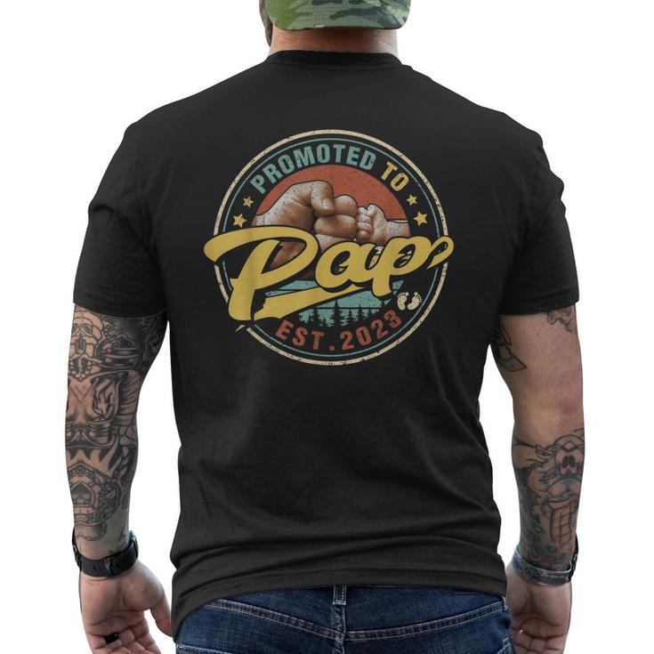 Promoted To Pap 2023 Funny For New Dad First Time Gift For Mens Mens Back Print T-shirt