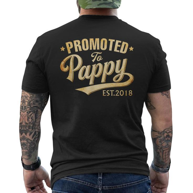 Promoted To Pappy Est 2018 New Grandpa Mens Back Print T-shirt