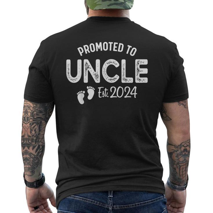 Promoted To Uncle 2024 Soon To Be Uncle Funny New Dad  Mens Back Print T-shirt