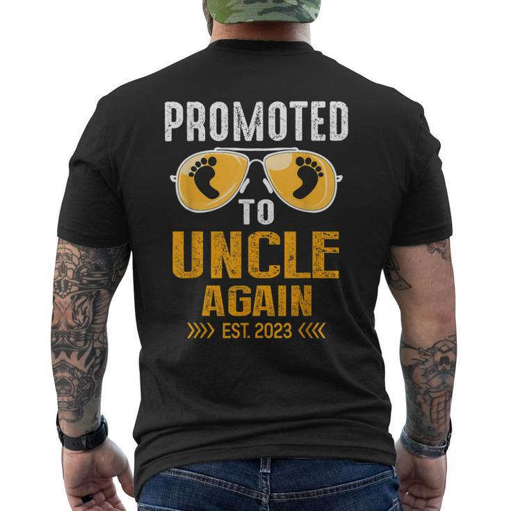 Promoted To Uncle Again 2023 Soon To Be Dad Again Gift For Mens Mens Back Print T-shirt