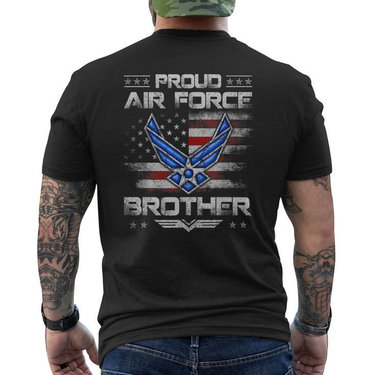 Proud Air Force Brother Veteran Vintage Us Flag Veterans Day Men's T-shirt Back Print