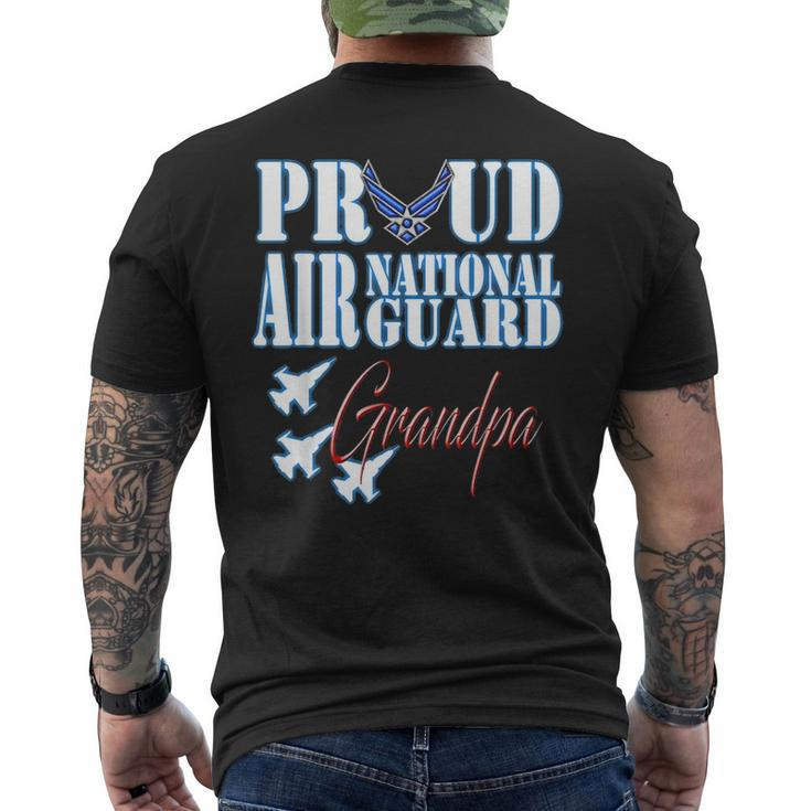 Proud Air National Guard Grandpa Air Force Fathers Day Men's T-shirt Back Print