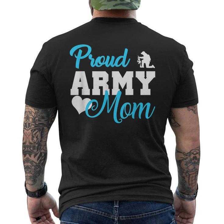Proud Army Mom Military Mother Family Gift Army Mom T Mens Back Print T-shirt