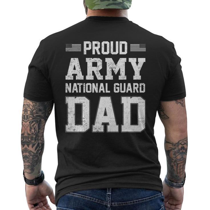 Mens Proud Army National Guard Dad American Flag Patriotic Men's T-shirt Back Print