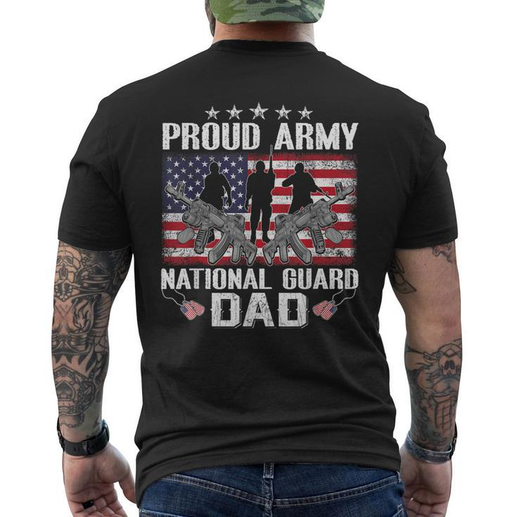 Proud Army National Guard Dad Usa Flag Military For 4Th July Mens Back Print T-shirt